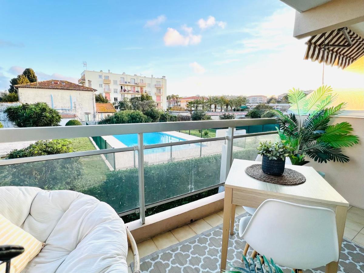 Les Palmiers - Appartement Avec Piscine Proche Plages - Wifi Et Clim Антиб Экстерьер фото